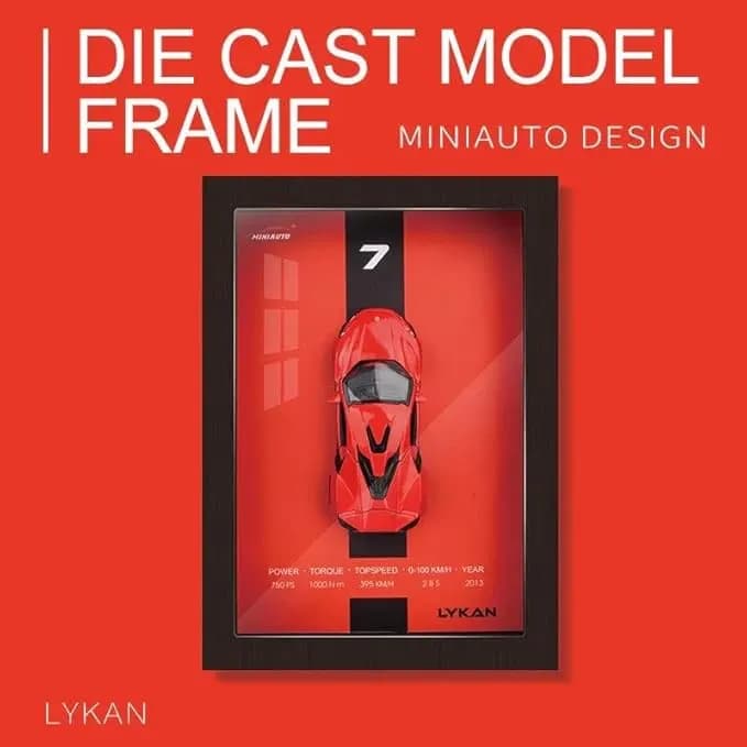 Lykan Hypersport 3D Red Supercar Art Frame — view 3 | i-robox