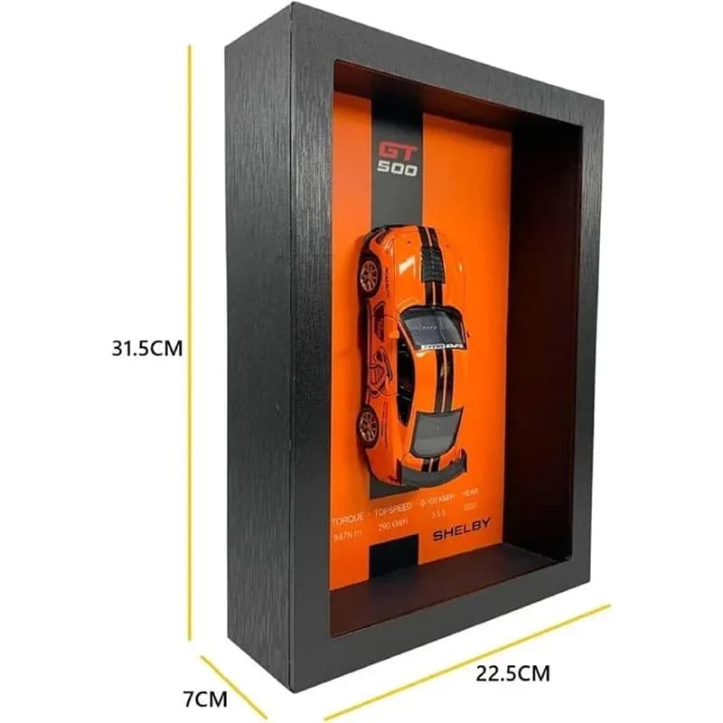 Shelby GT500 Muscle Car 3D Art Frame – Racing Orange — view 6 | i-robox