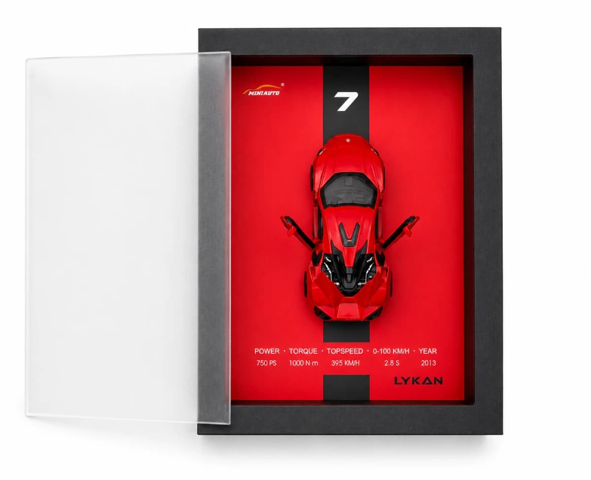 Lykan Hypersport 3D Red Supercar Art Frame — view 5 | i-robox