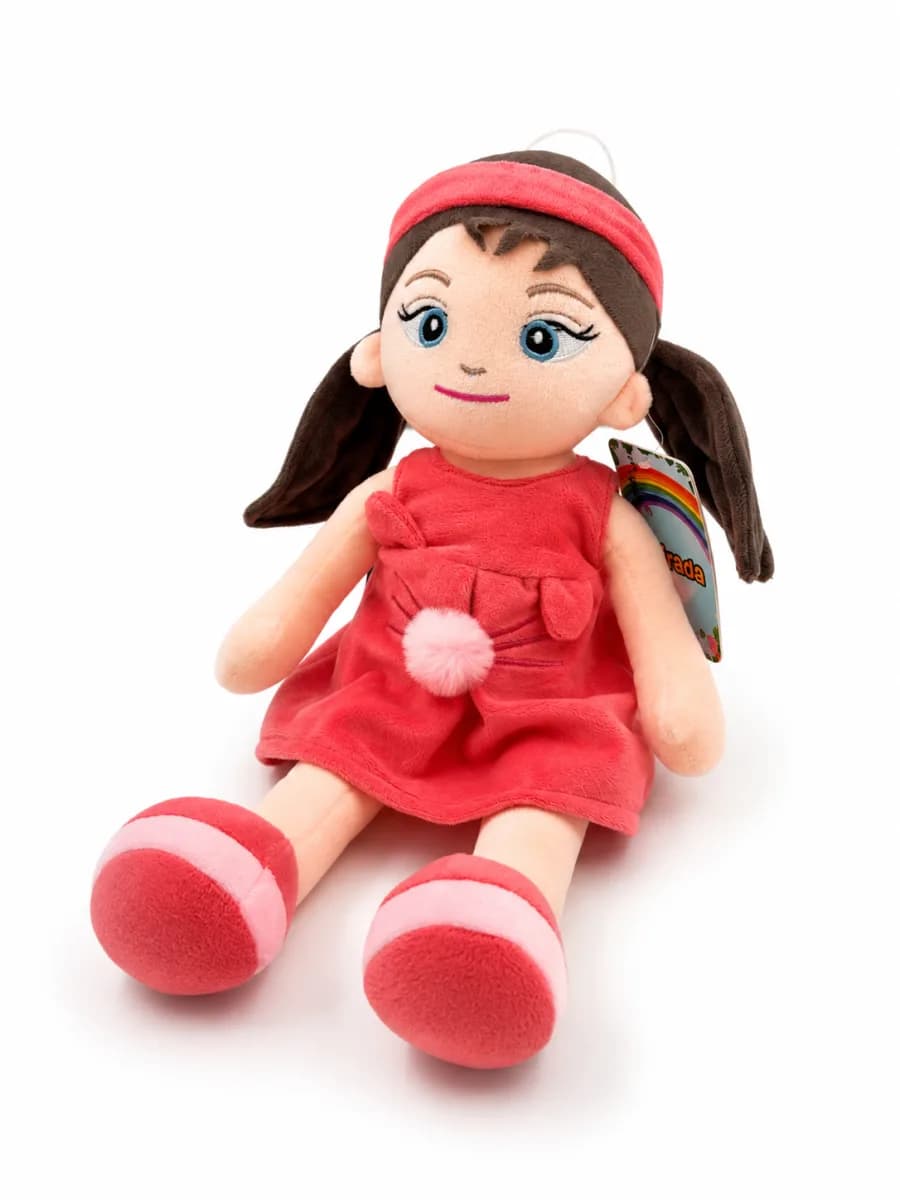 Miracle Coral Pink Cat Dress Soft Rag Doll - Buy Online | i-robox