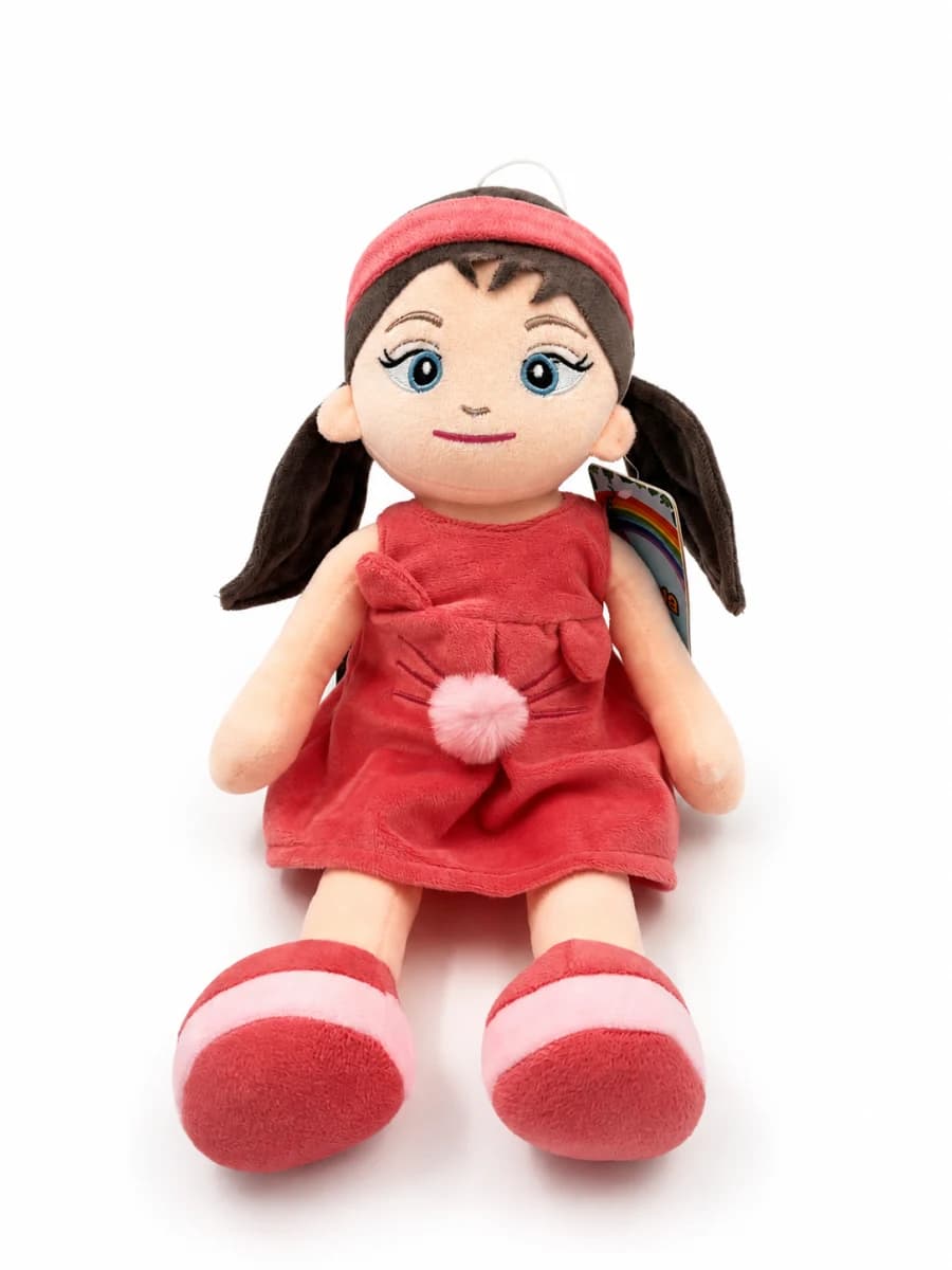 Miracle Coral Pink Cat Dress Soft Rag Doll — view 2 | i-robox