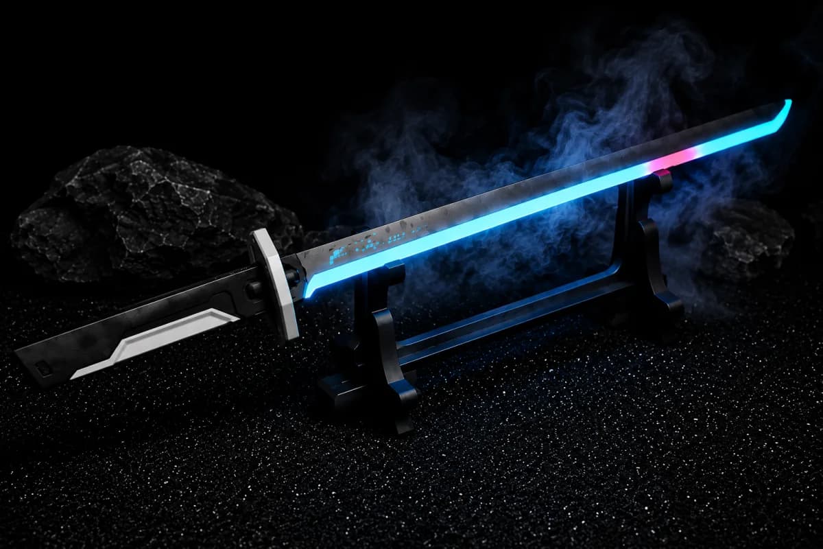 Cyberpunk LED Neon Katana Replica – Futuristic Sci-Fi Sword — view 2 | i-robox