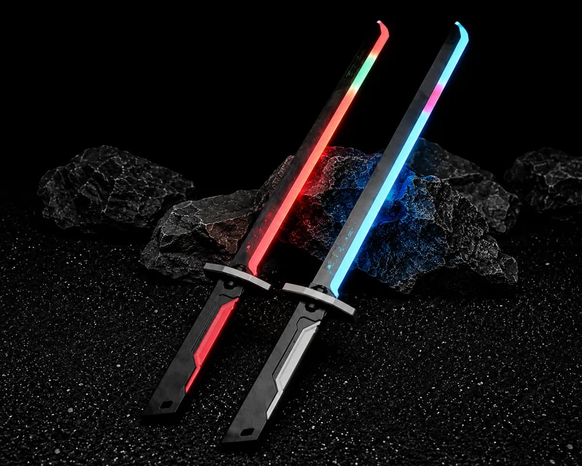 Cyberpunk LED Neon Katana Replica – Futuristic Sci-Fi Sword — view 3 | i-robox