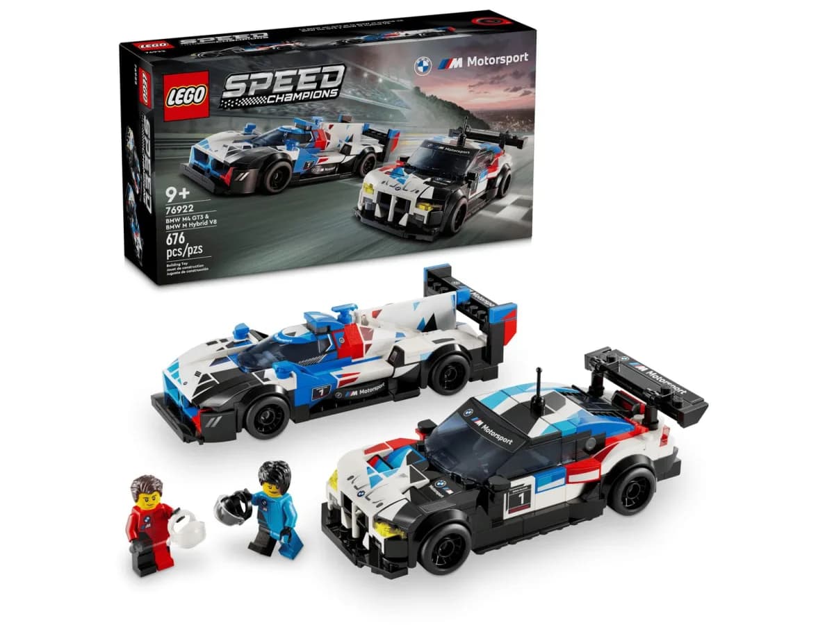 LEGO Speed Champions BMW M4 GT3 & BMW M Hybrid V8 Race Cars — view 6 | i-robox