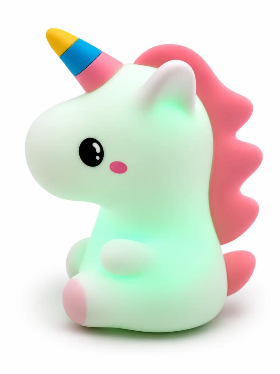 Cute Silicone Unicorn Multicolor LED Night Light image 1