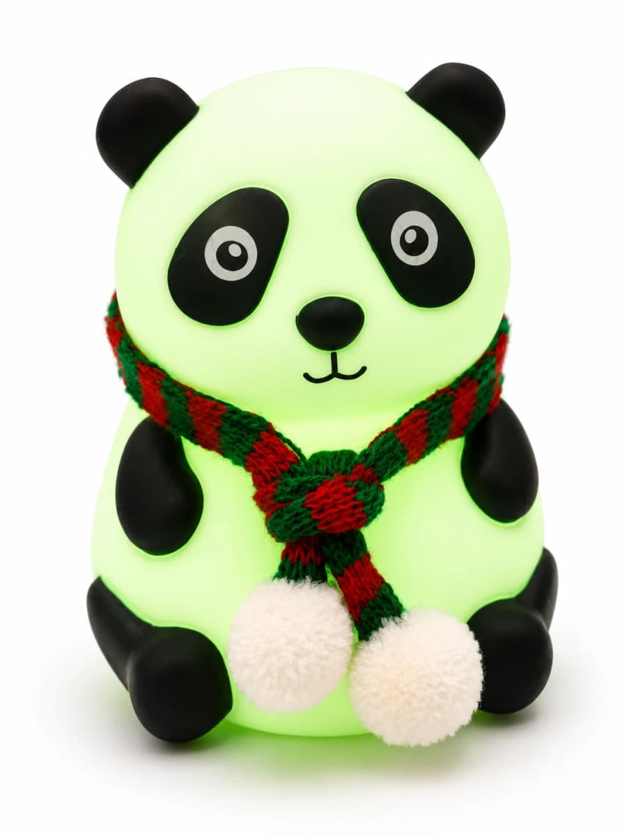 Cozy Panda Silicone LED Night Light with Winter Scarf image 3