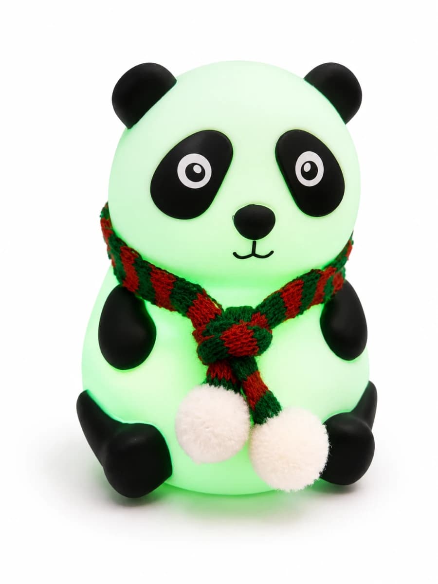 Cozy Panda Silicone LED Night Light with Winter Scarf image 2