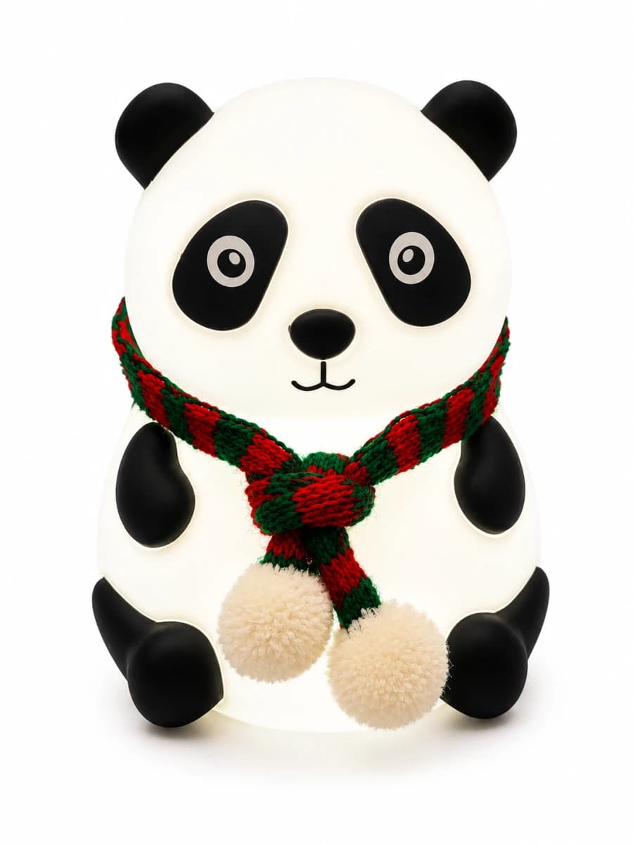 Cozy Panda Silicone LED Night Light with Winter Scarf image 4