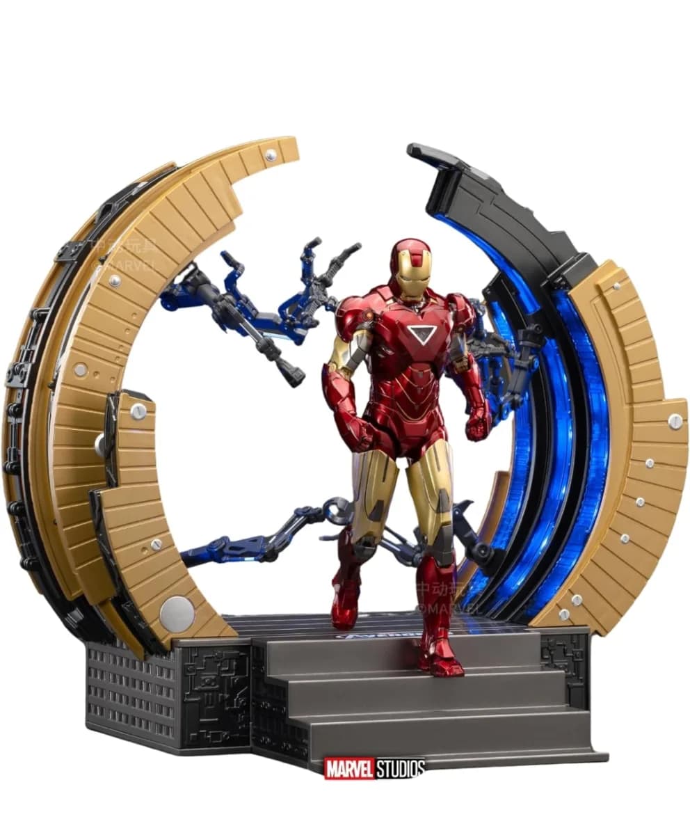 ZD Toys Marvel Iron Man Mark 6 (MK VI) with Hall of Armor Gantry Display Set image 1