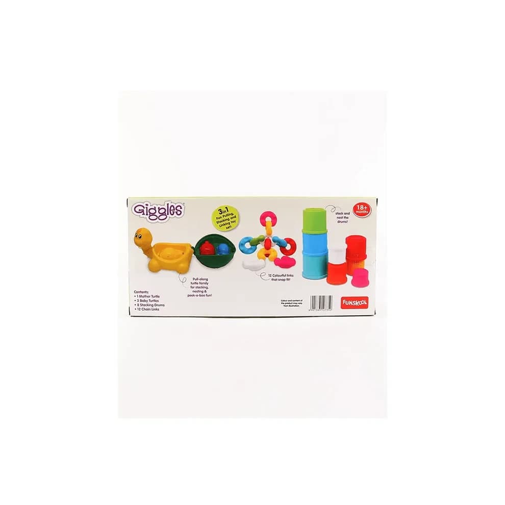 Funskool Giggles 3-in-1 Pull, Stack 'N Link Turtle Toy Set — view 8 | i-robox
