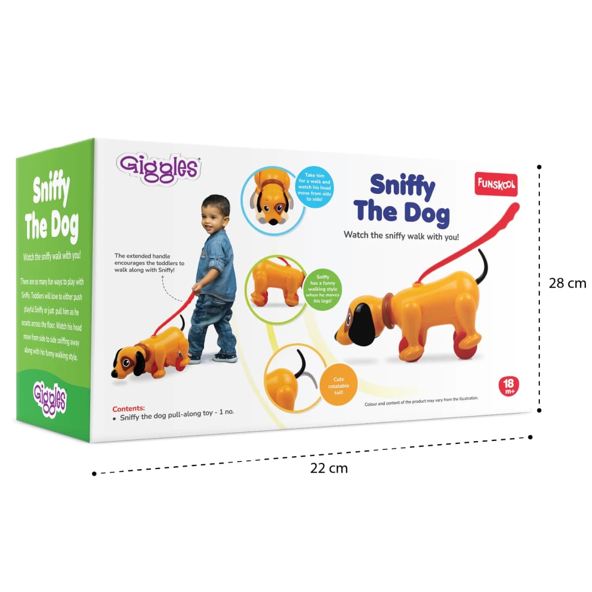 Funskool Giggles Sniffy The Dog Toddler Pull-Along Toy — view 5 | i-robox