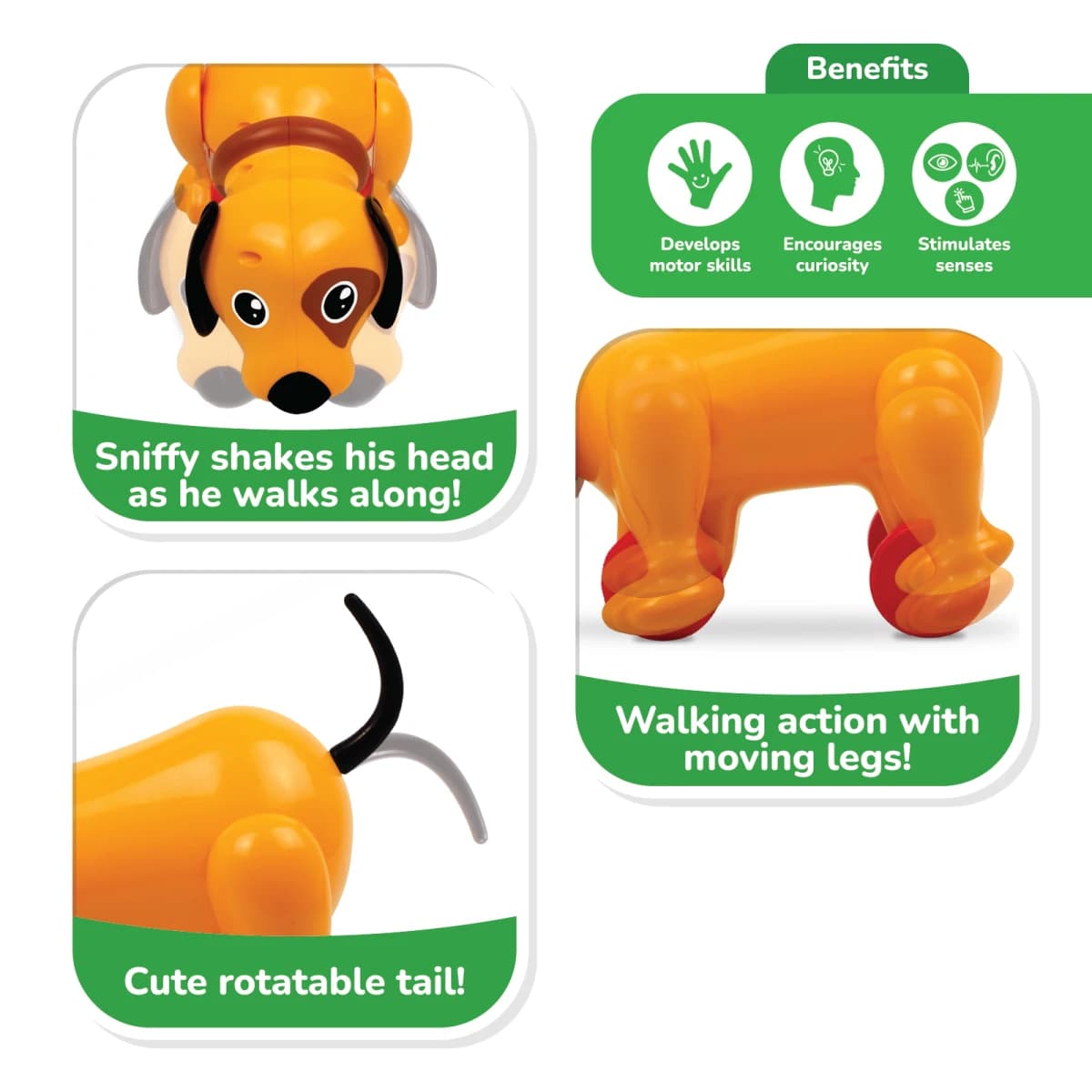 Funskool Giggles Sniffy The Dog Toddler Pull-Along Toy — view 3 | i-robox