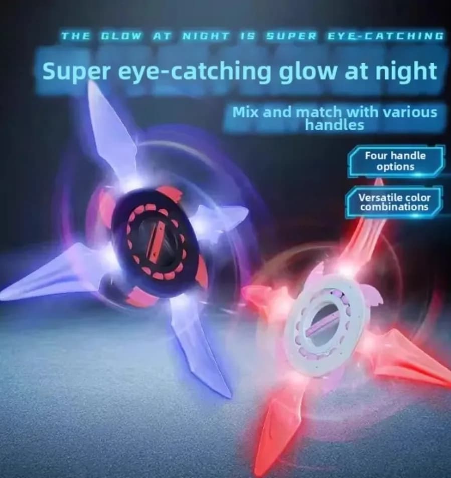 Kinetic LED Fidget Shuriken Toy– Giant Light-Up Throwing Star — view 5 | i-robox