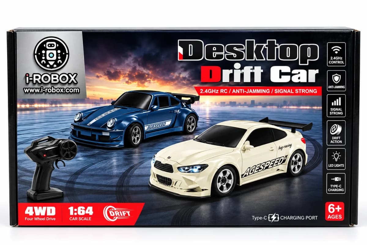 Desktop Drift Car – 4WD RC Racing Car - White — view 5 | i-robox